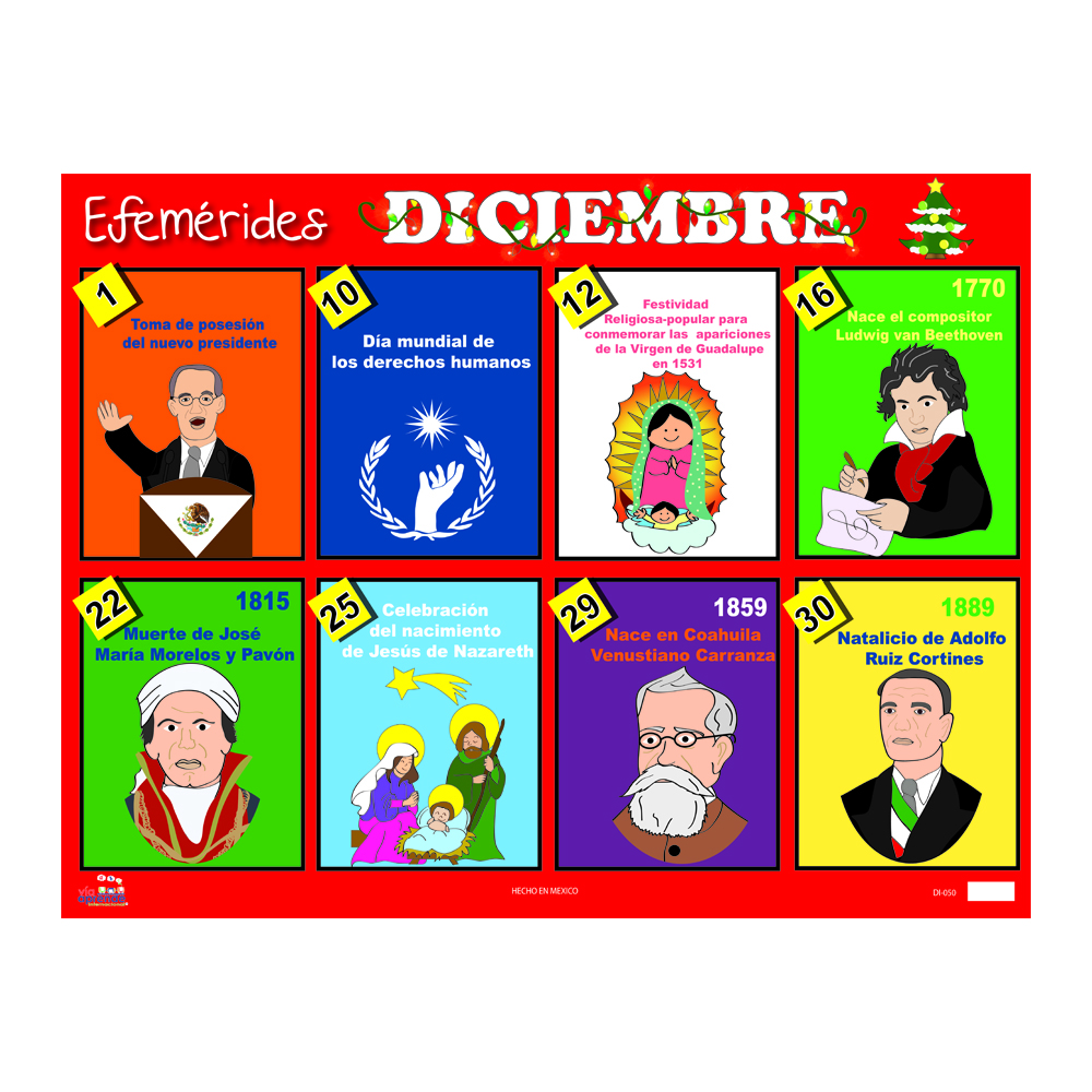 Lamina Efemerides De Diciembre